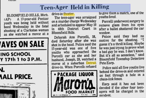 Miracle Mile Drive-In Theatre - May 6 1980 Argus Press Shooting Incident (newer photo)